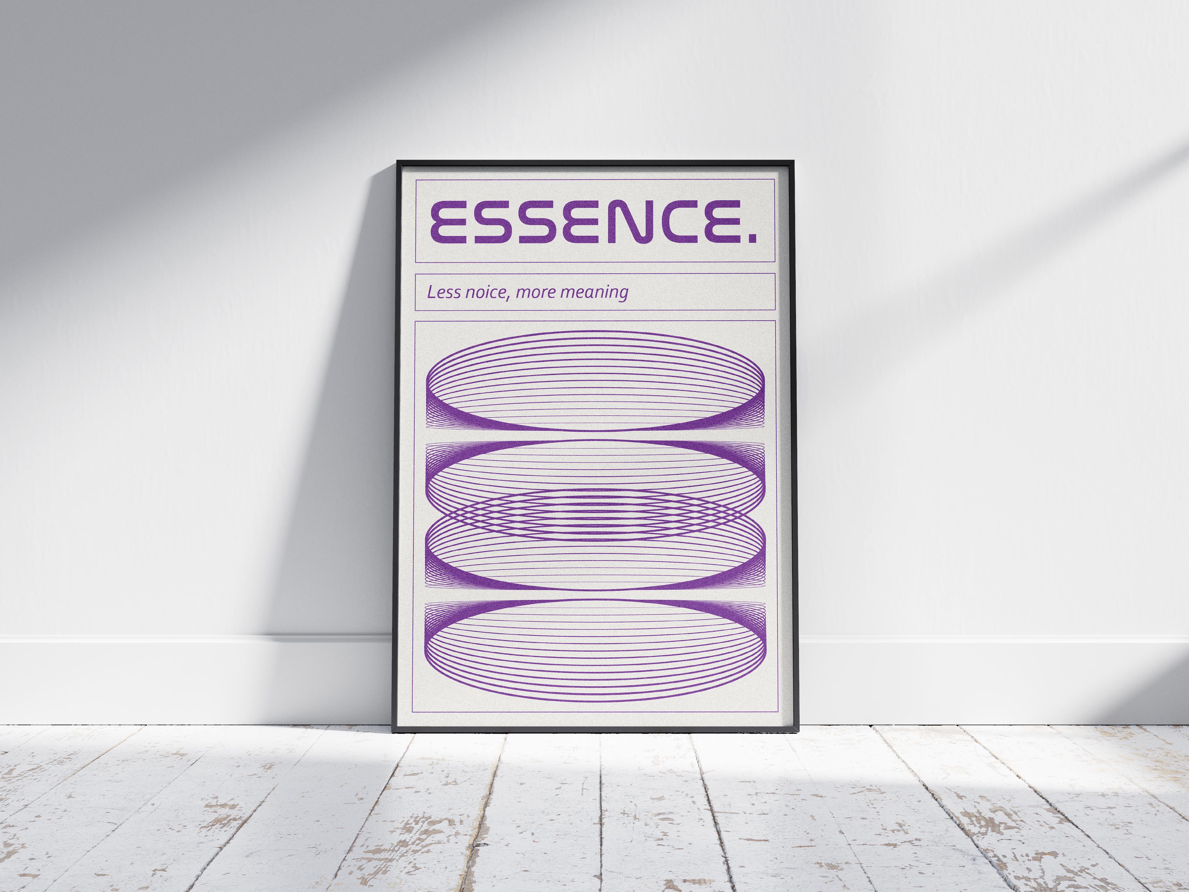 This three-piece modern art set transforms any wall, revealing structural, geometric rhythm with stunning purple line-art prints.