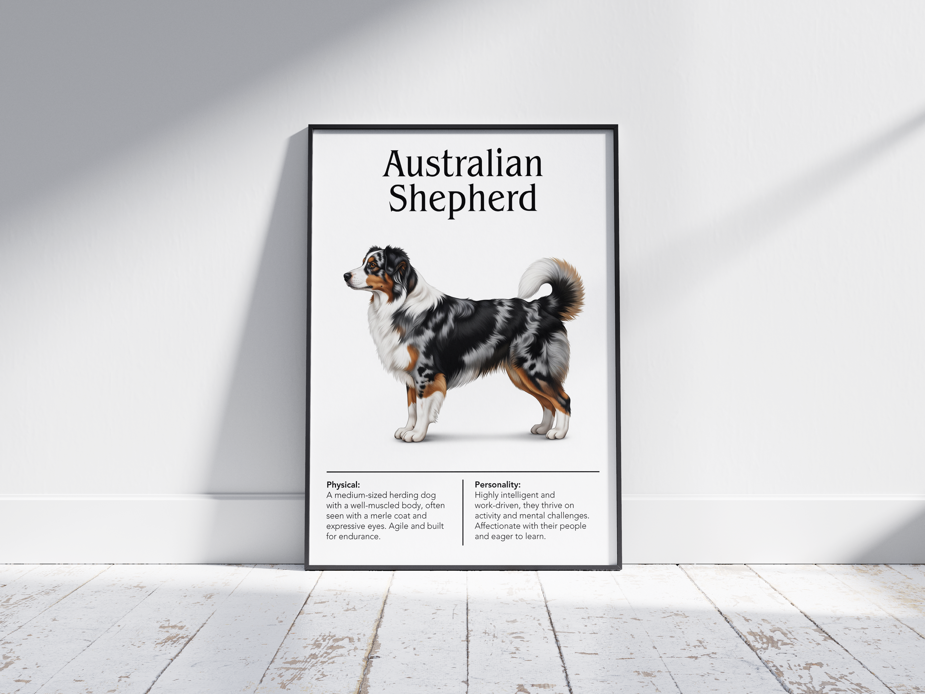 Explore our diverse range of dog breed art prints, from individual profiles to comprehensive charts. Perfect wall decor for any dog lover!