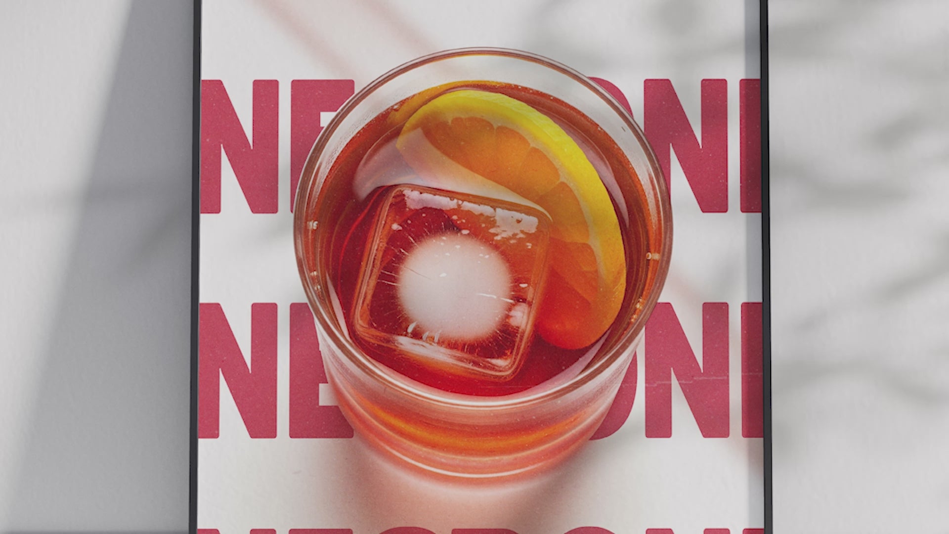 Classic Negroni cocktail poster featuring elegant typography and a bold drink illustration, printed on semi-gloss sustainable paper. Perfect wall art for living rooms, bar areas, or modern interiors with a sophisticated and timeless aesthetic.